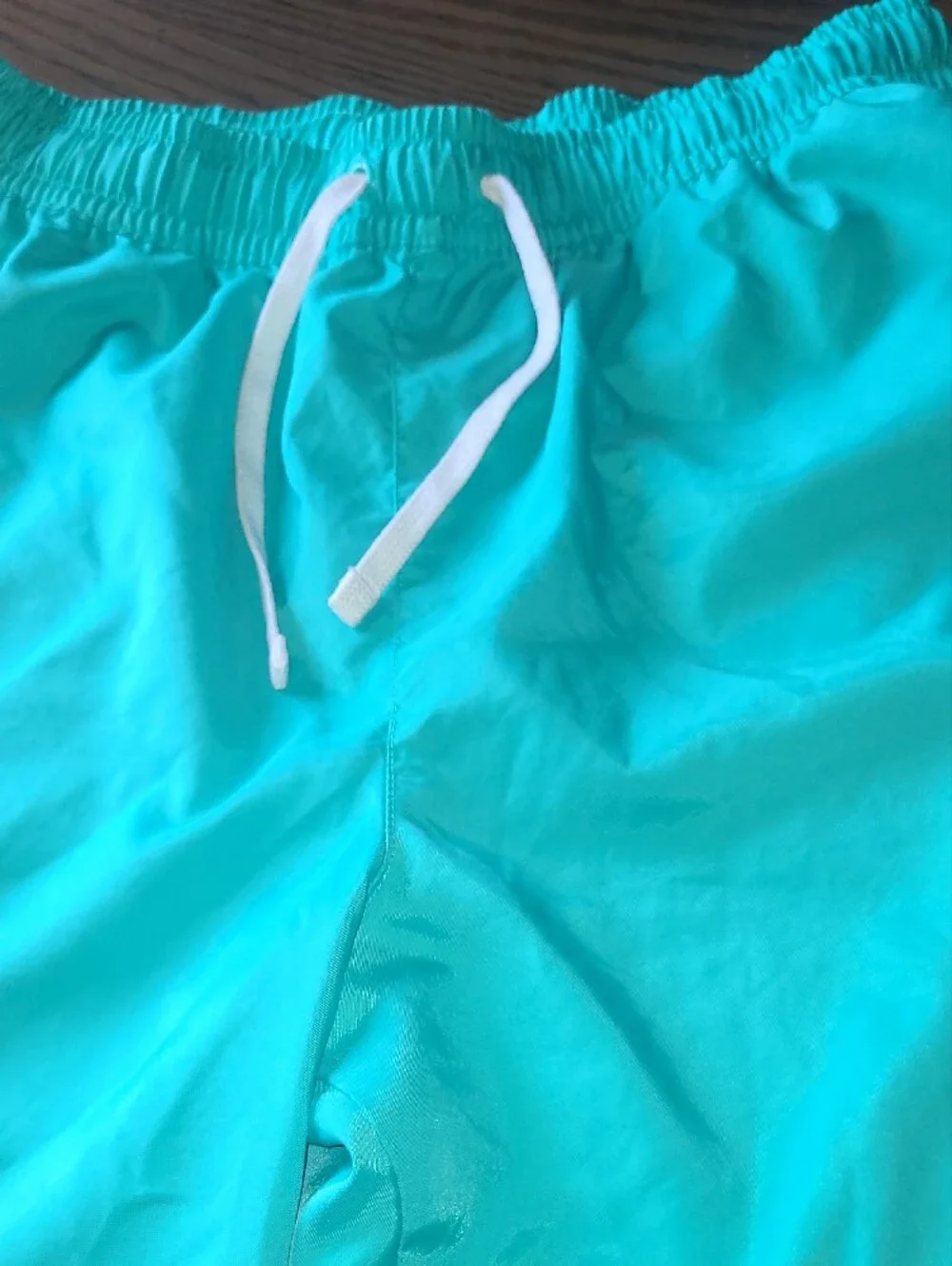 Y2k Nike Aqua Swim Shorts with White Drawstring Mens Size L